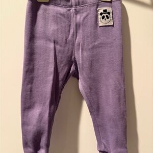Mini Rodini Lavender Leggings with Panda Patch 4-9 Mos